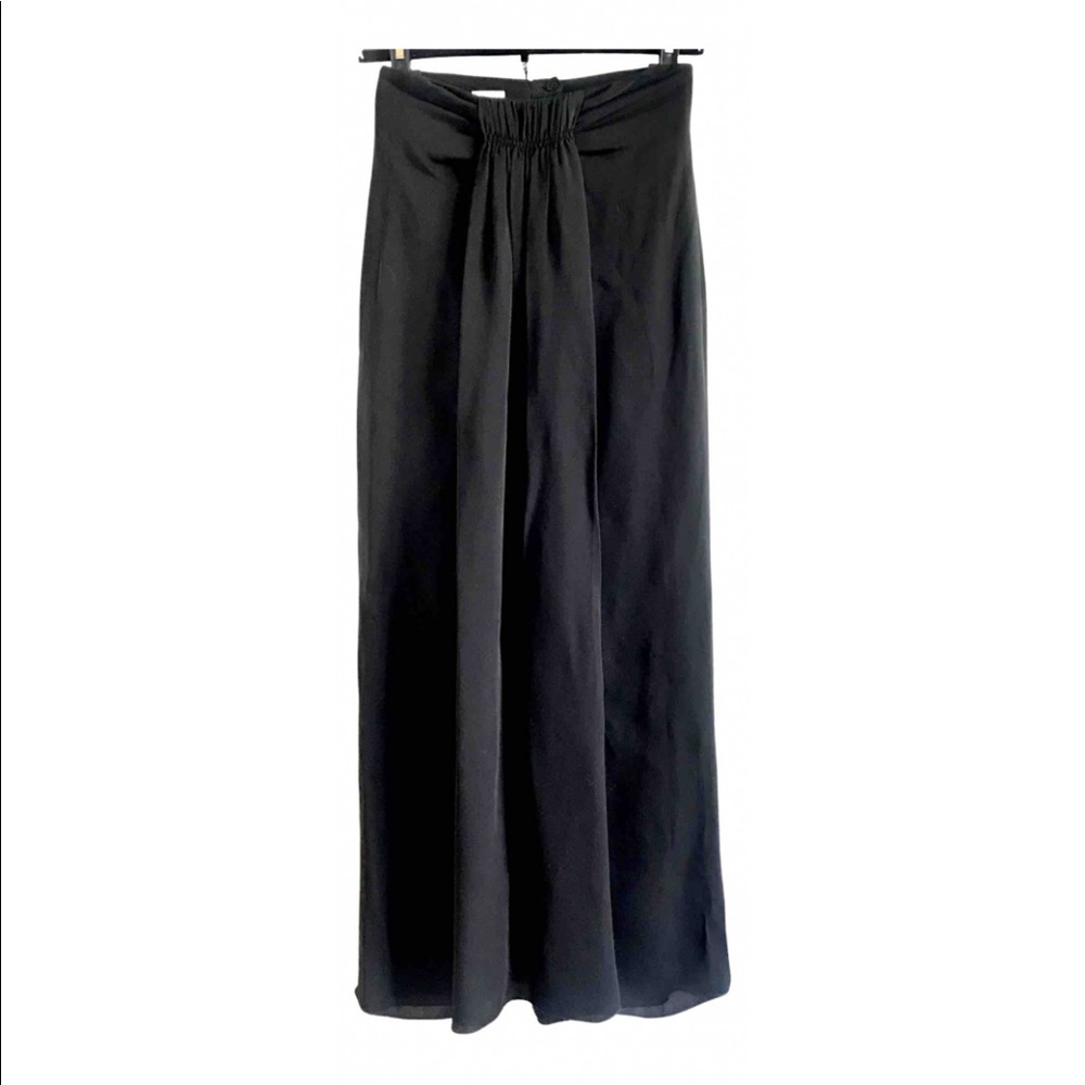 Armani Collezioni Elegant Black Silk Maxi Skirt
